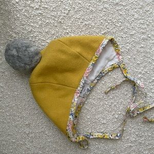 Yellow Kids Pom-Pom Hat